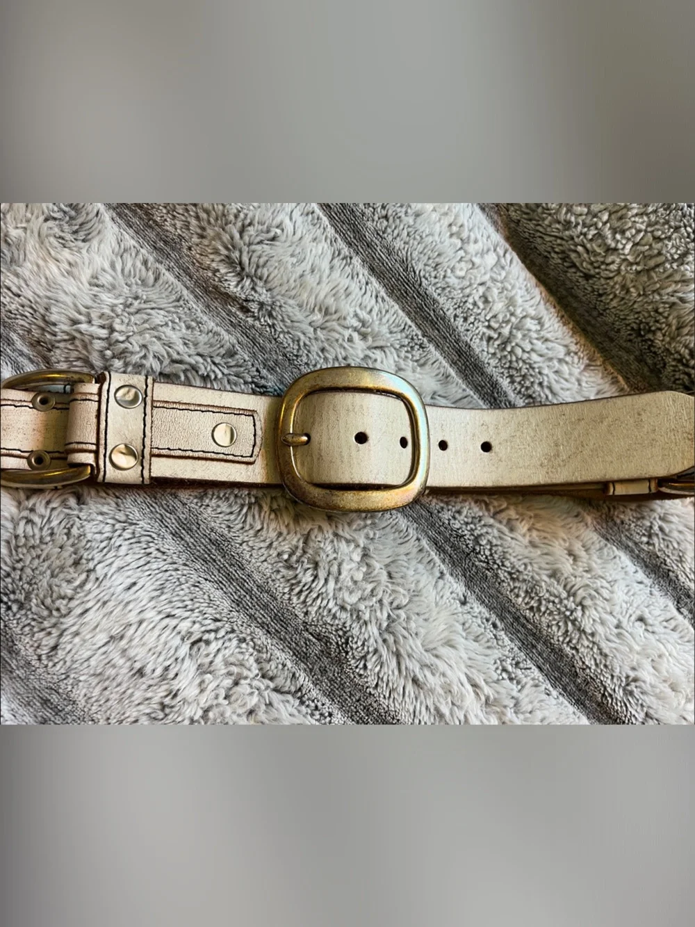 Lucky Brand Crhome silver boho western Leather Belt